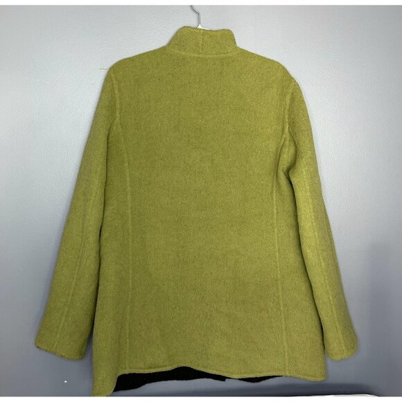 Beyond Threads Alpaca Coat Womens L Gray Green Reversible Wool Artsy Lagenlook - Picture 4 of 16